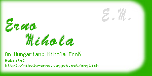 erno mihola business card
